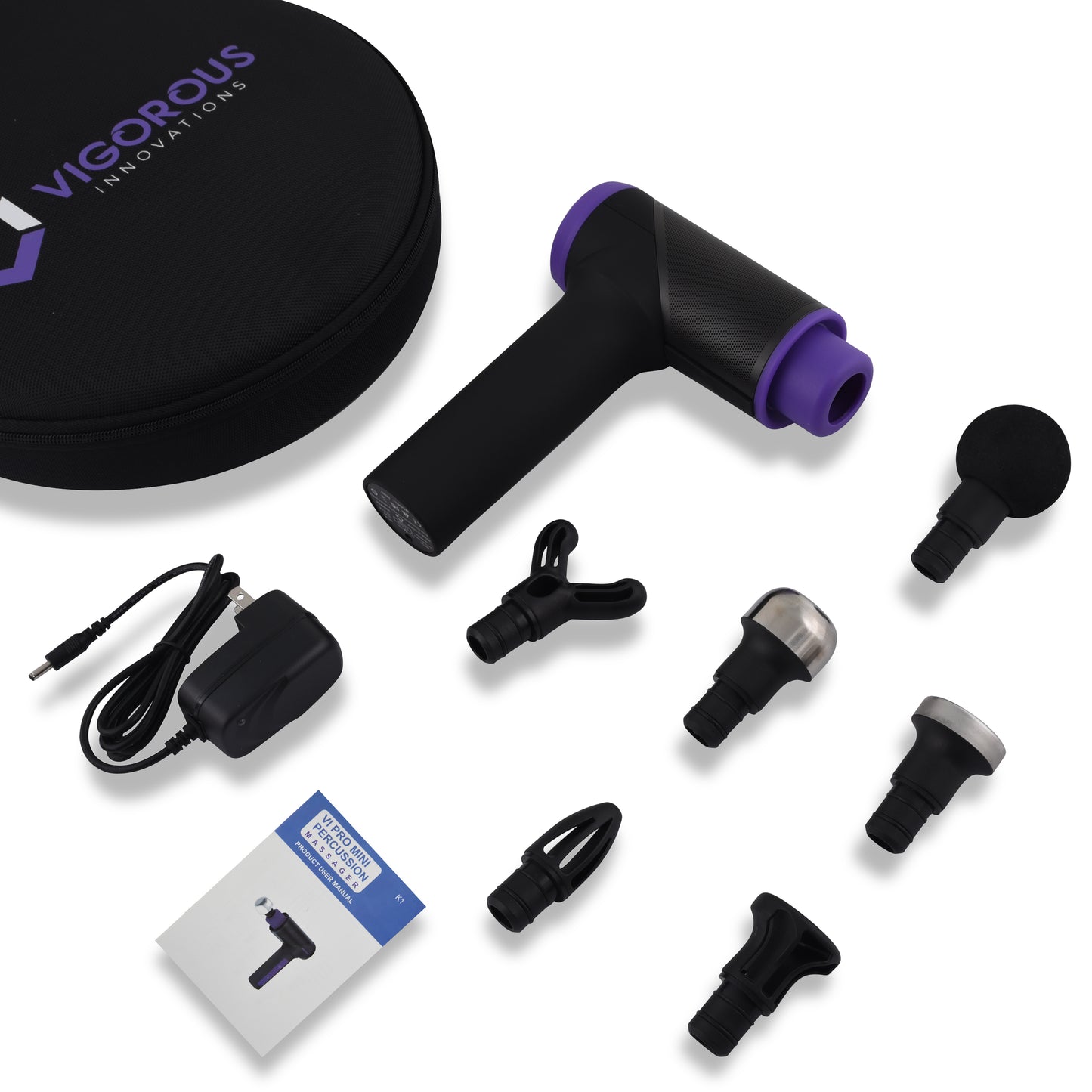 VI Pro Sport Handheld Percussion Massager- 6 Pro Attachments Included