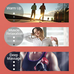 ** NEW ** Portable Mini Massage Gun, Quiet Powerful Brushless Motor, 4 Heads and 3 Modes Helps Relieve Soreness Pink