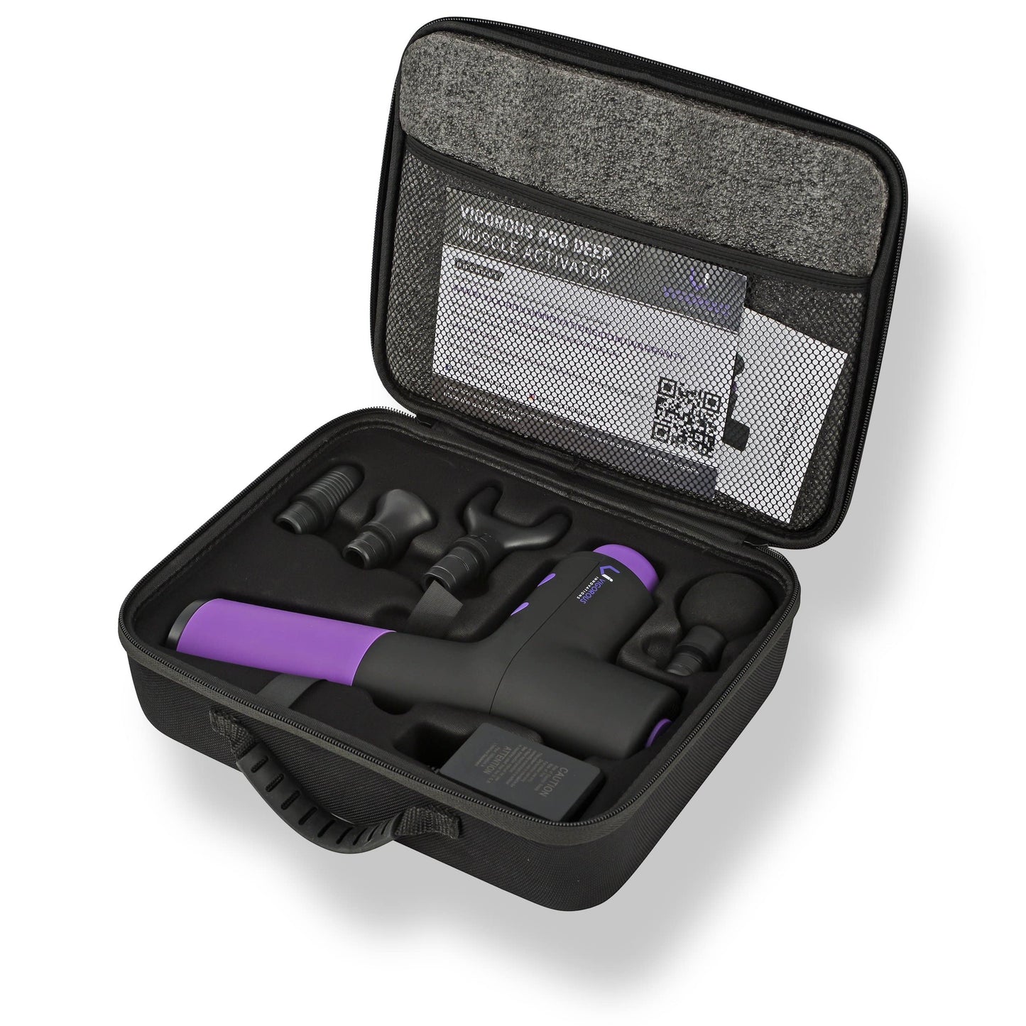 VI PRO Ultra Quiet Percussion Massager - Includes Multiple Heads and Free Hard Travel Case