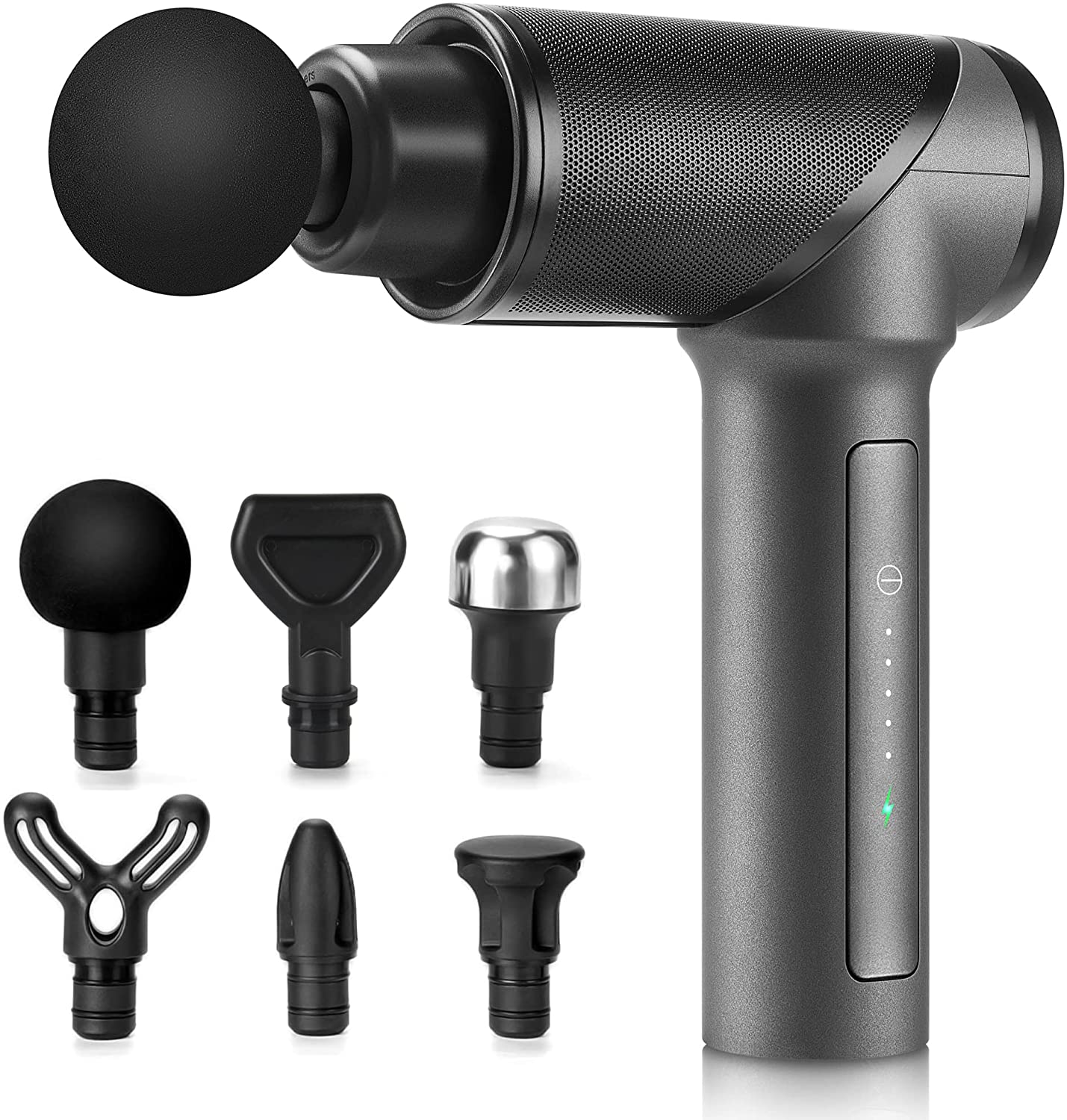 Gray VI Pro Sport Handheld Percussion Massager- 6 Pro Attachments Included