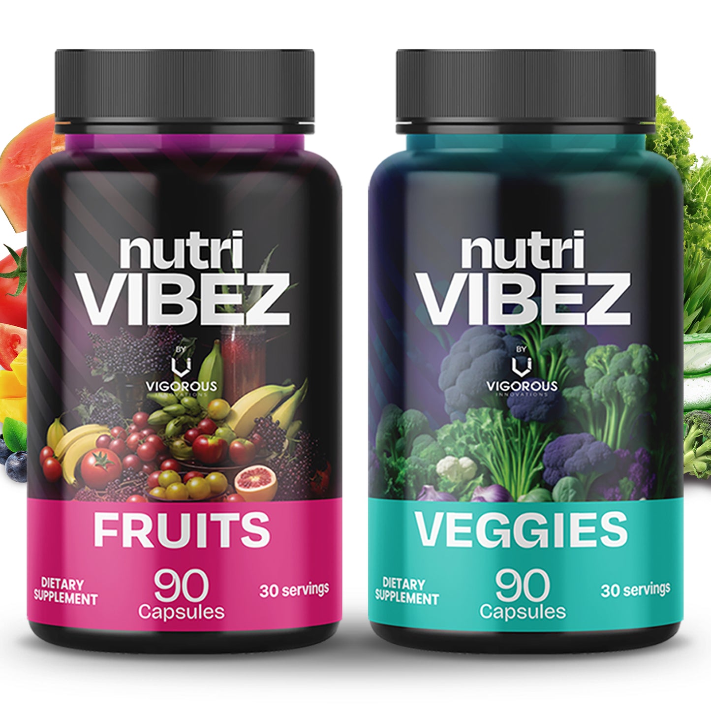 Nutri Vibez Fruits and Veggies Supplement - Whole Produce Fruit and Vegetable Supplement