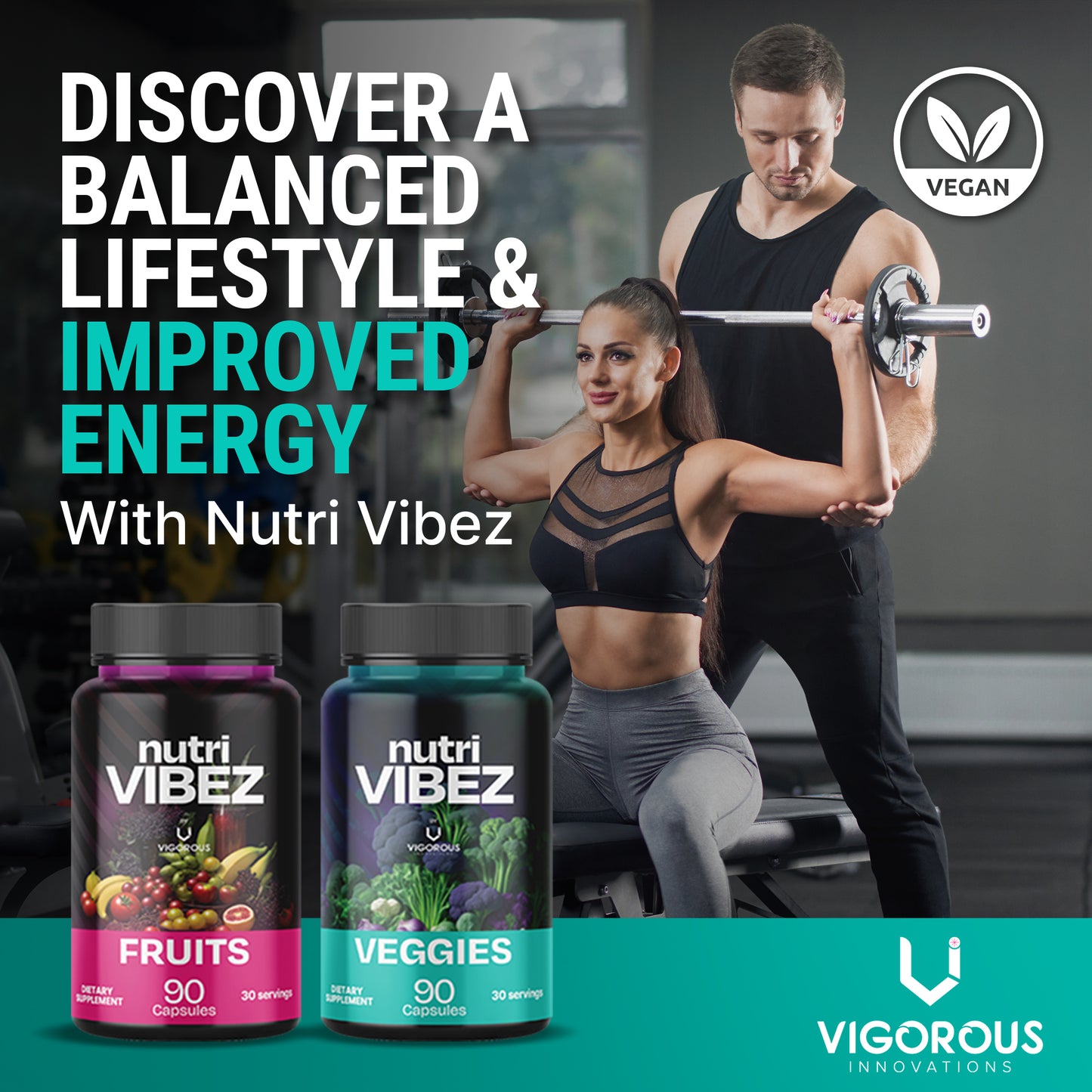 Nutri Vibez Fruits and Veggies Supplement - Whole Produce Fruit and Vegetable Supplement