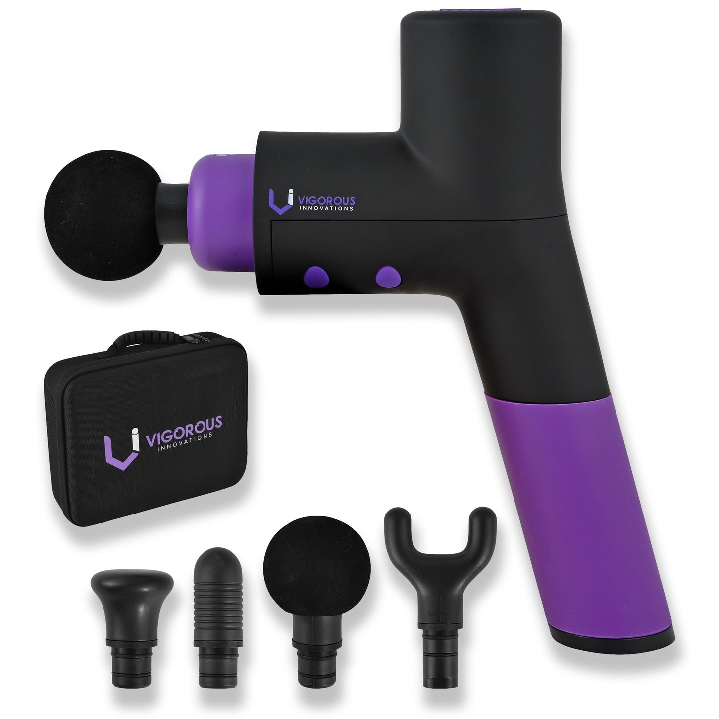 VI PRO Ultra Quiet Percussion Massager - Includes Multiple Heads and Free Hard Travel Case