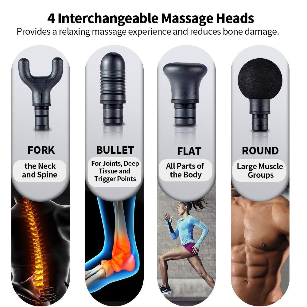 VI PRO Ultra Quiet Percussion Massager - Includes Multiple Heads and Free Hard Travel Case