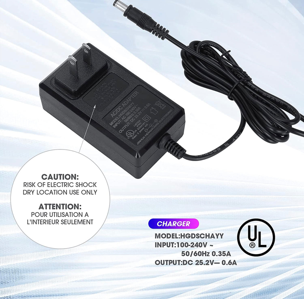 Battery Charger Adapter AC Replacement for VI PRO