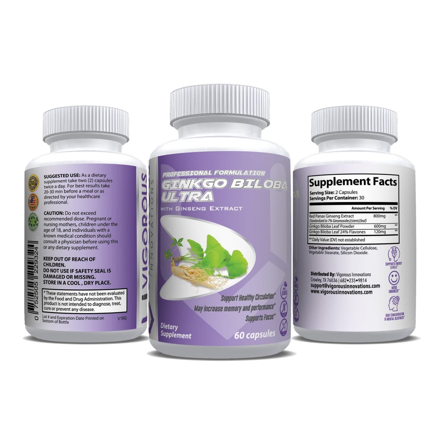 Panax Ginseng Extract + Ginkgo Biloba - Extra Strength Stamina Performance